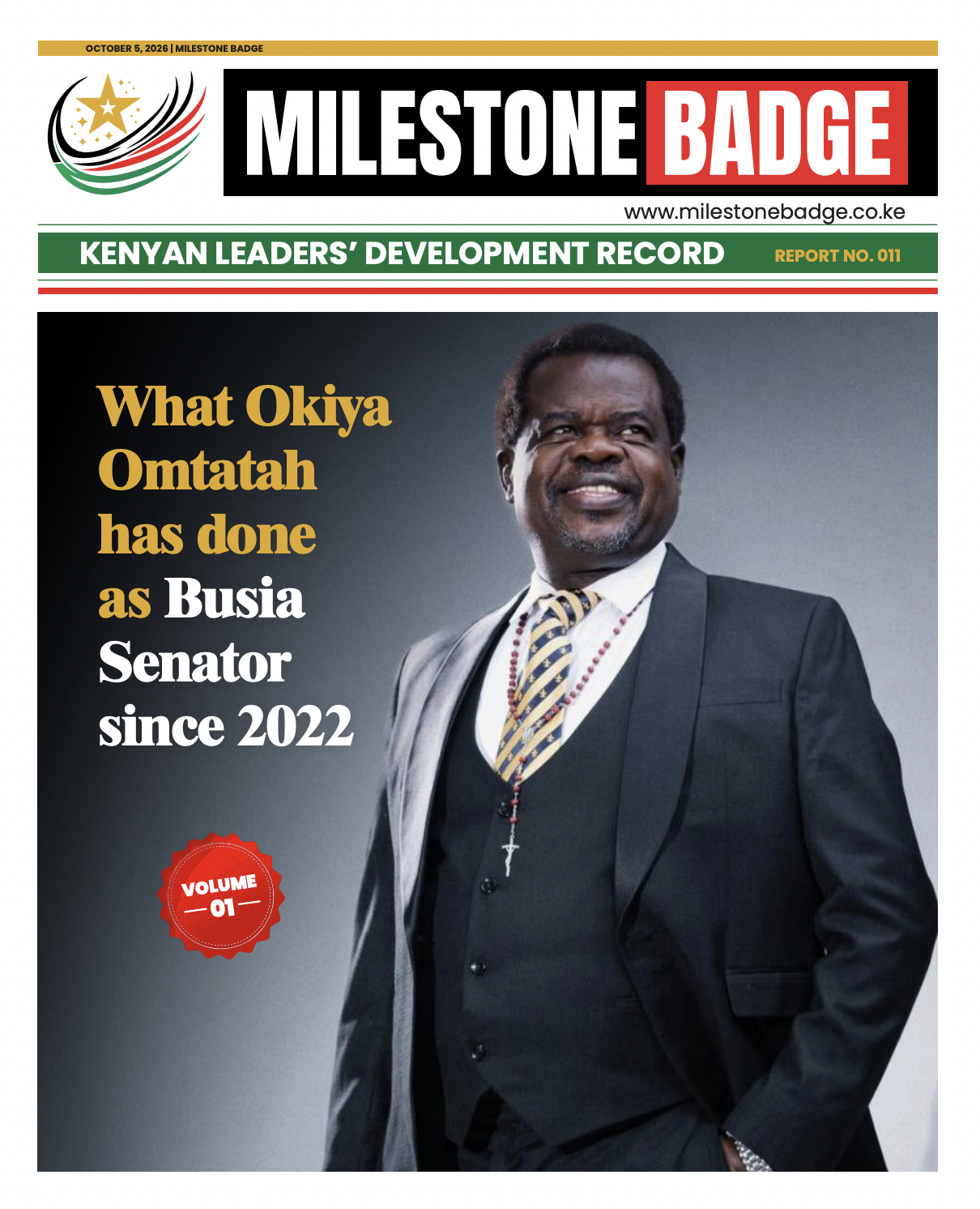 Development record of Okiya Omtatah as Busia Senator since 2022 - Vol. 1