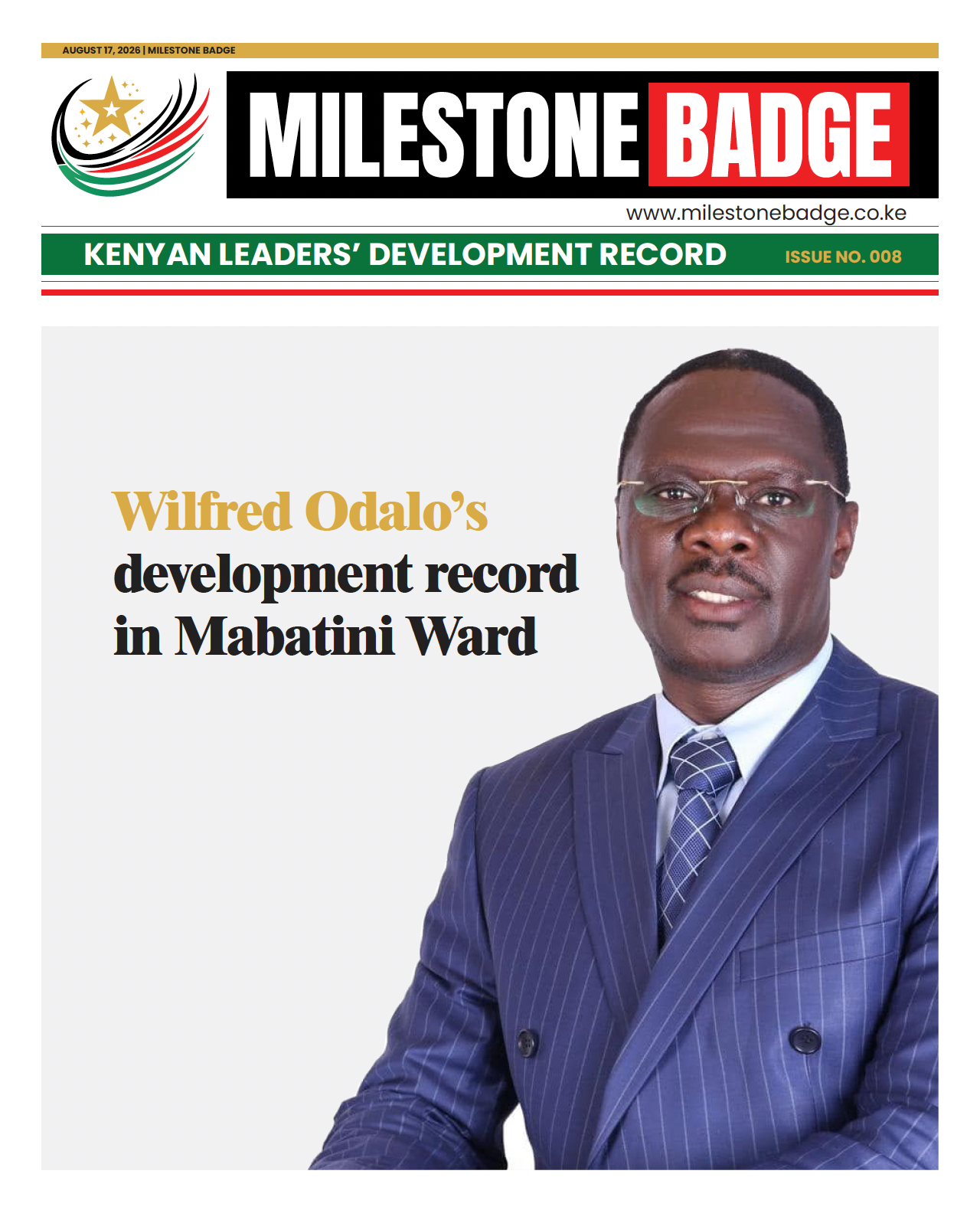 Wilfred Odalo’s development record as Mabatini Ward MCA